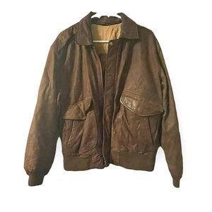 Mirage Classic Tan Leather Bomber Jacket